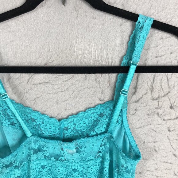 Vintage Rampage Slip Dress  Women S Babydoll Teal Green Lace Y2K 90s Sheer  NEW - Picture 15 of 16